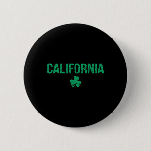 California Irish Shamrock St Patrick's Day Button