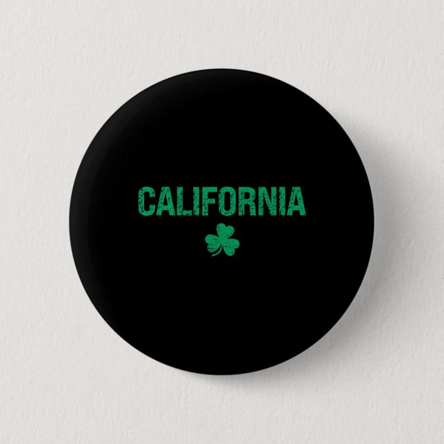 California Irish Shamrock St Patrick's Day  Button (Front)