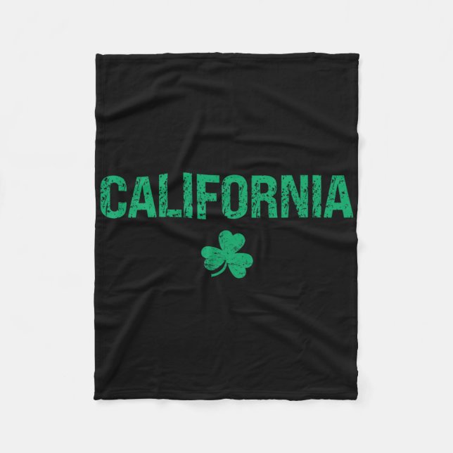 California Irish Shamrock St Patrick's Day  Fleece Blanket (Front)