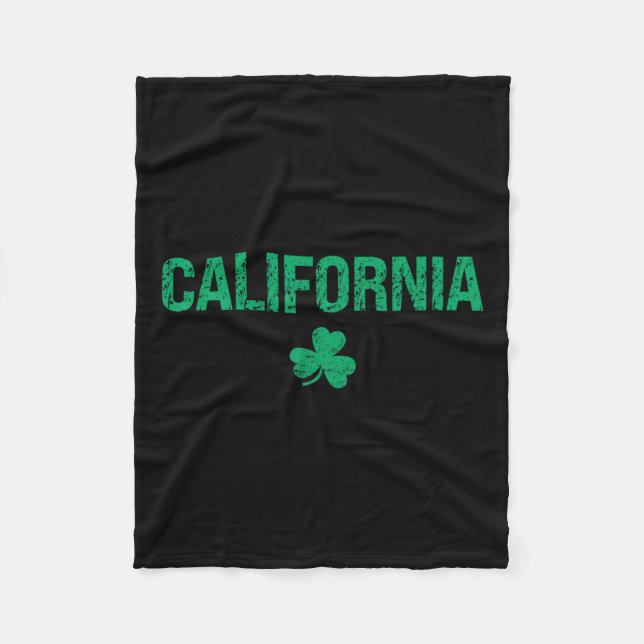 California Irish Shamrock St Patrick's Day  Fleece Blanket (Front)