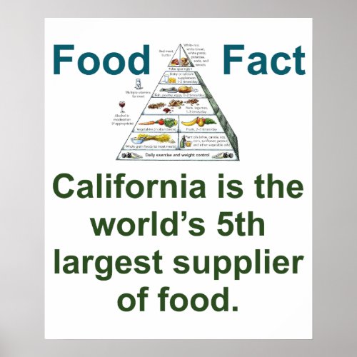 California Is The Worlds 5th Largest _ Food Fact Poster