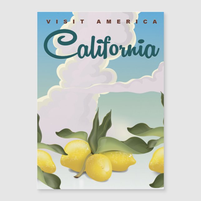 California Lemons Vintage travel print. (Front)