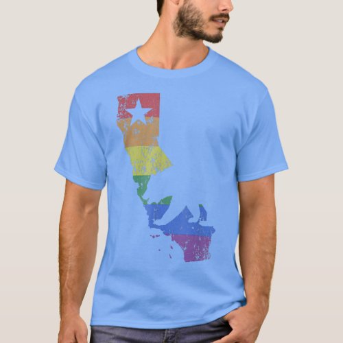California LGBT  Gay Pride Rainbow Flag  T_Shirt
