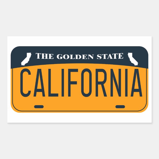 California Licence Plate, The Golden State Rectangular Sticker (Front)
