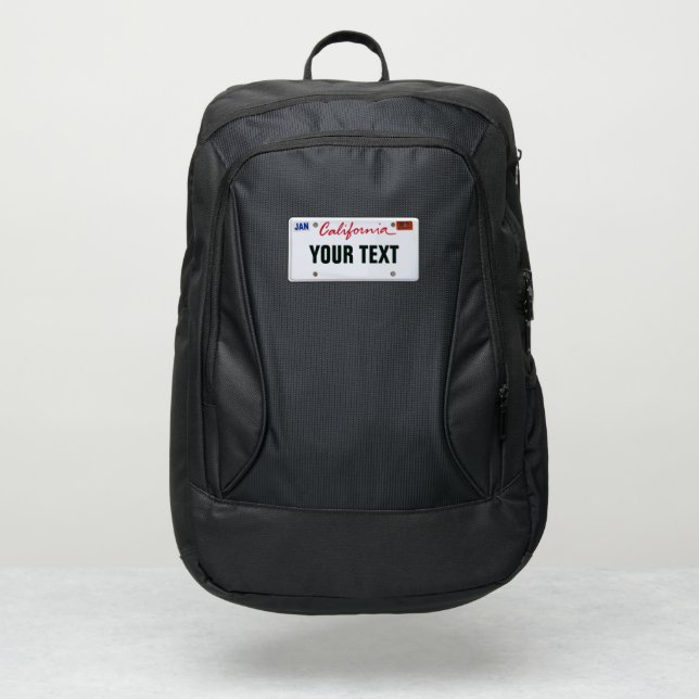 California License Plate (customizable) Backpack (Front)