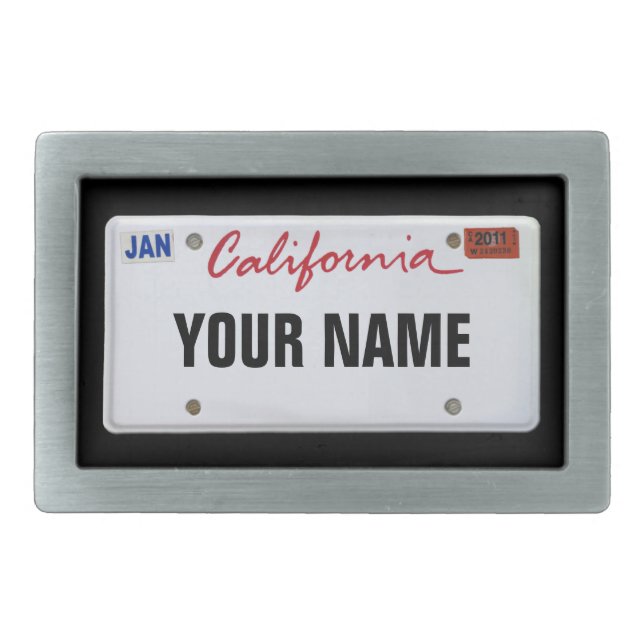 California License Plate (customizable) Belt Buckle (Front)