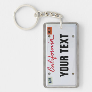 California License Plate (customizable) Keychain