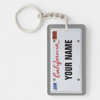 California License Plate (customizable) Keychain