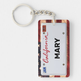 California License Plate (customizable) Keychain
