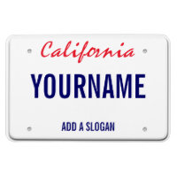 California License Plate (personalized)