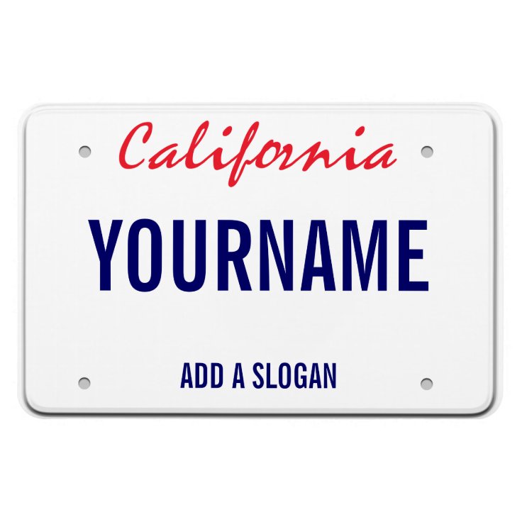 California License Plate (personalized) Zazzle