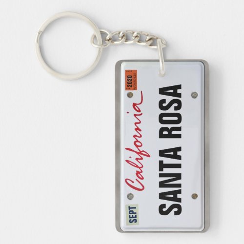 California License Plate wyour Text  Keychain