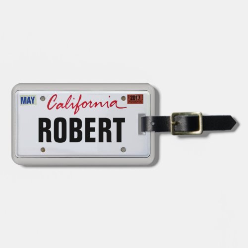 California License Plate with your Name Luggage Tag