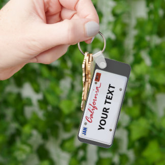 California LicensePlate w/your Text Keychain