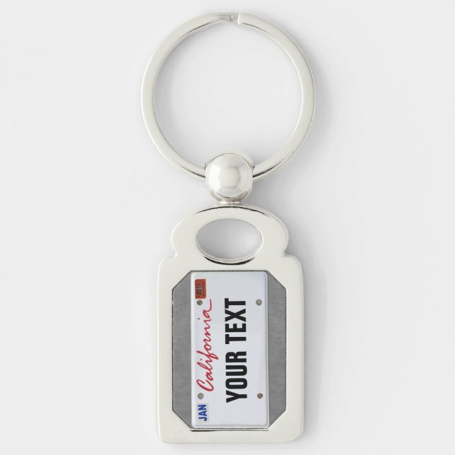 California LicensePlate w/your Text Keychain (Front)