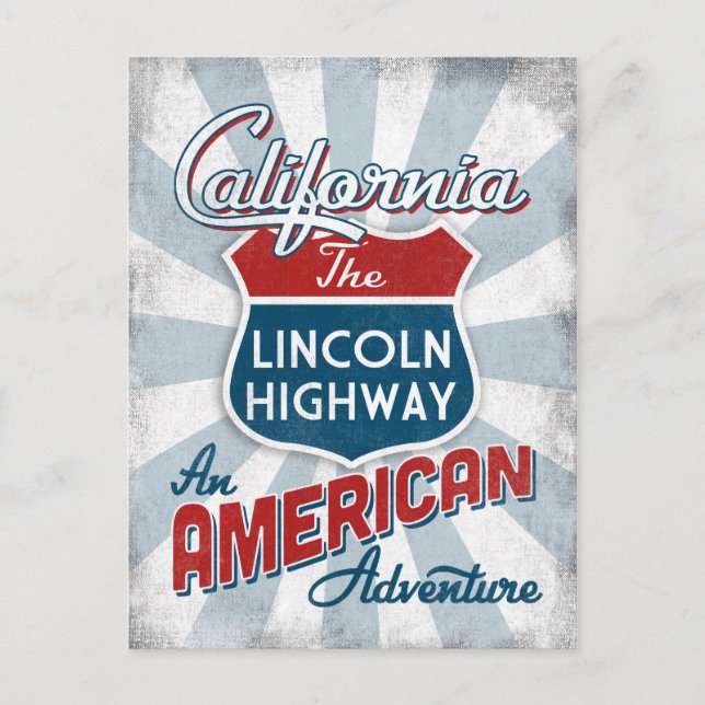 California Lincoln Highway Vintage America Postcard (Front)