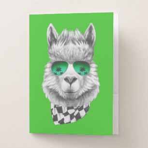 California llama pocket folder