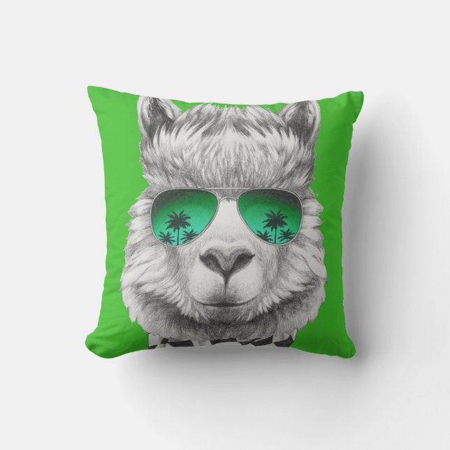California llama throw pillow (Front)