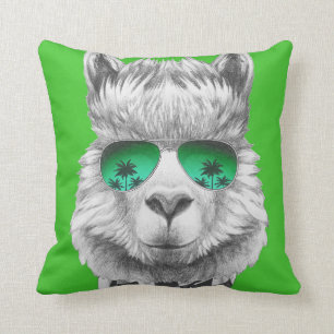 California llama throw pillow