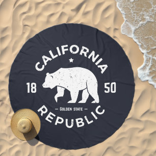 California Logo The Golden State Beach Towel