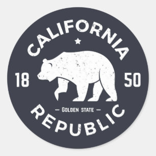 California Logo   The Golden State Classic Round Sticker