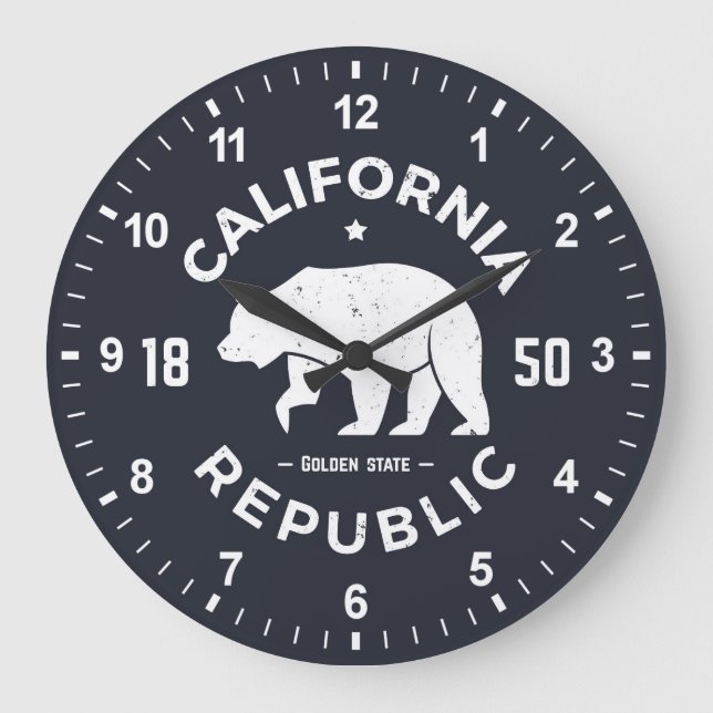 California Logo | The Golden State Large Clock (Front)