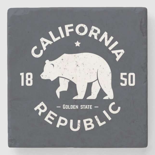 California Logo | The Golden State Stone Coaster (Front)