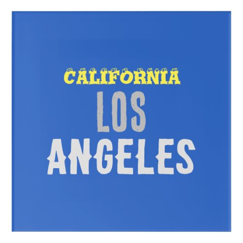 California Los Angeles City USA Retro Vintage Blue Acrylic Print