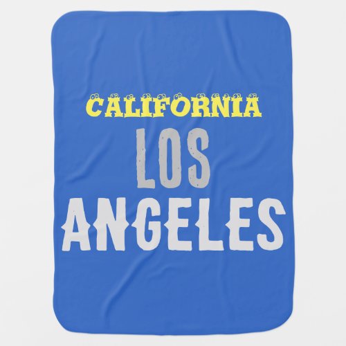 California Los Angeles City USA Retro Vintage Blue Baby Blanket