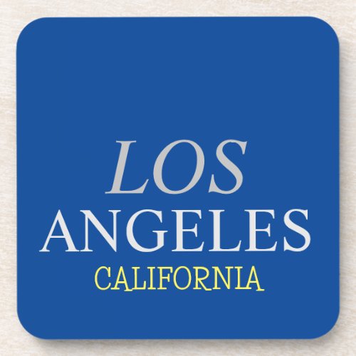California Los Angeles City USA Retro Vintage Blue Beverage Coaster