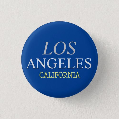 California Los Angeles City USA Retro Vintage Blue Button