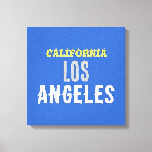 California Los Angeles City USA Retro Vintage Blue Canvas Print