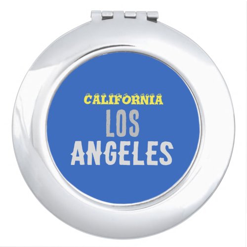 California Los Angeles City USA Retro Vintage Blue Compact Mirror