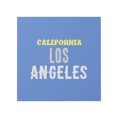California Los Angeles City USA Retro Vintage Blue Gallery Wrap