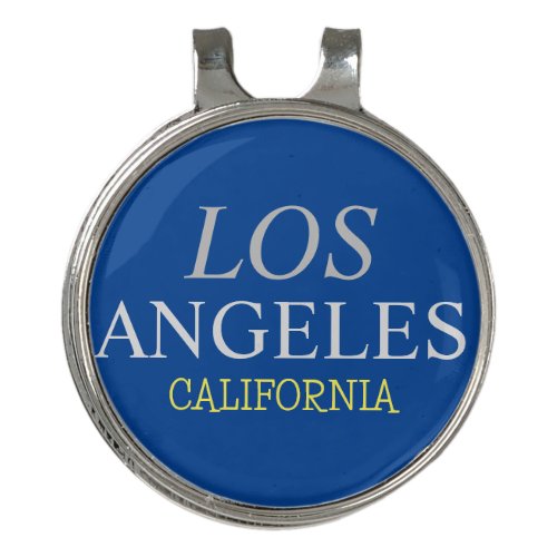 California Los Angeles City USA Retro Vintage Blue Golf Hat Clip