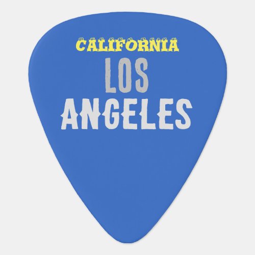 California Los Angeles City USA Retro Vintage Blue Guitar Pick