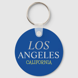 California Los Angeles City USA Retro Vintage Blue Keychain