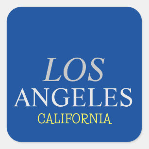 California Los Angeles City USA Retro Vintage Blue Square Sticker