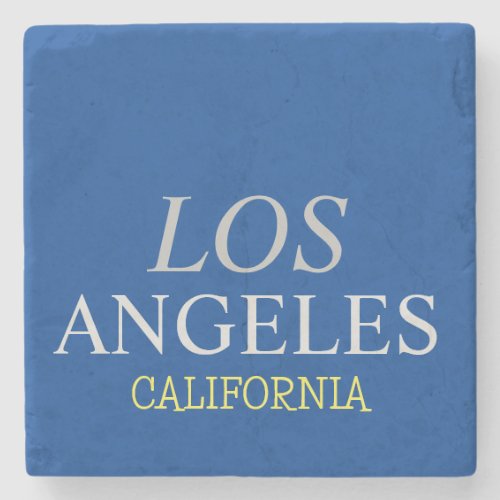 California Los Angeles City USA Retro Vintage Blue Stone Coaster