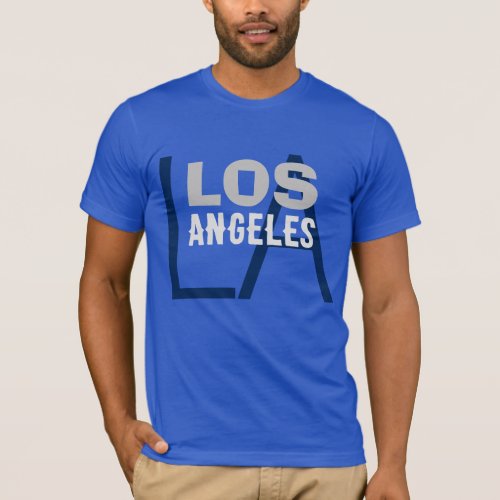 California Los Angeles City USA Retro Vintage Blue T_Shirt