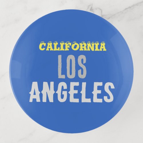 California Los Angeles City USA Retro Vintage Blue Trinket Tray