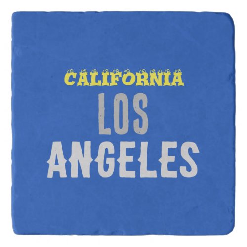 California Los Angeles City USA Retro Vintage Blue Trivet