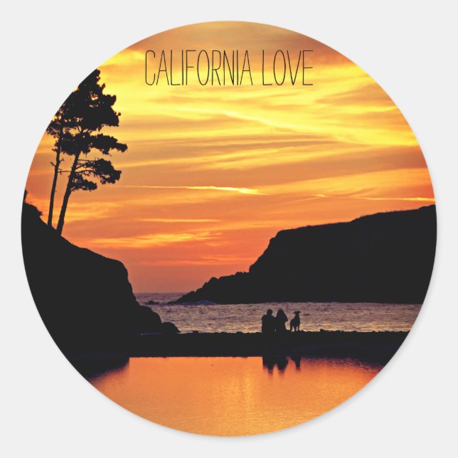 California Love Beach Sunset Sticker (Front)