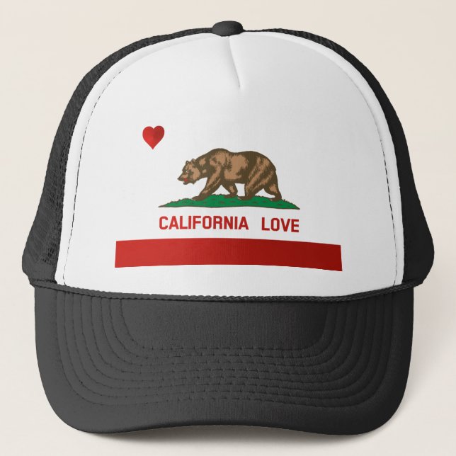 California Love State Flag Trucker Hat (black) (Front)