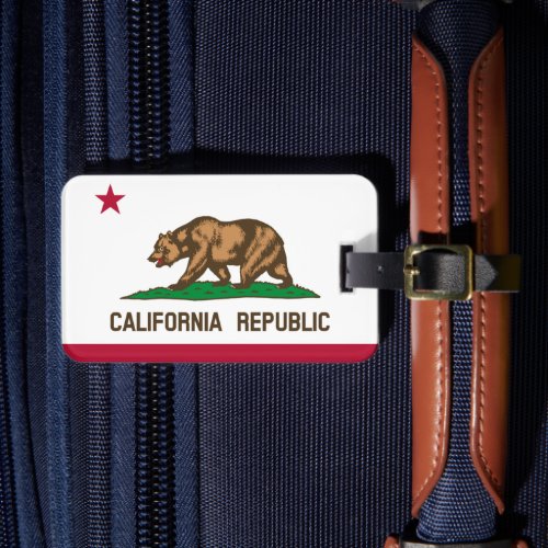 California Luggage Tags patriotic California Flag Luggage Tag