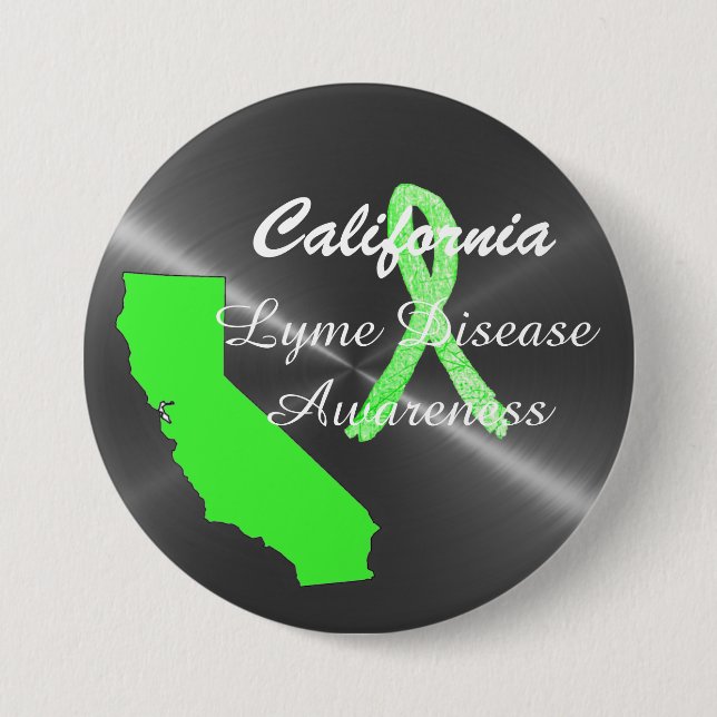 California Lyme Disease Awareness Ribbon Button (Front)