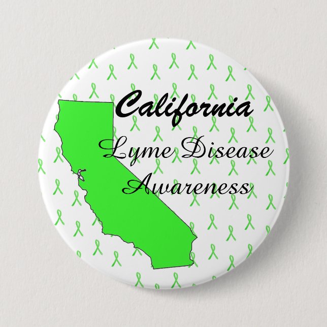 California Lyme Disease Awareness Ribbon Button (Front)
