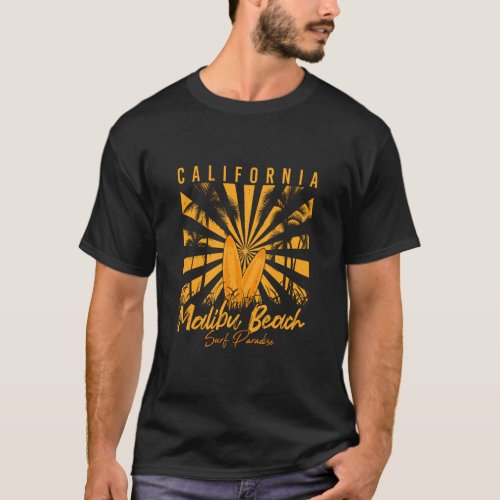 California Malibu Beach Surf Paradise Vintage Summ T_Shirt