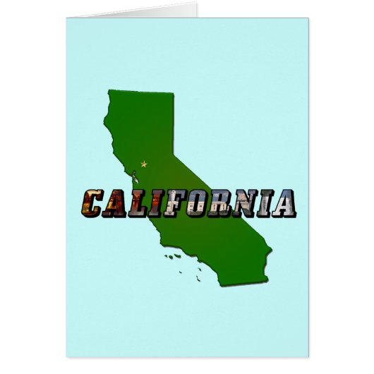 California Map and Picture Text Cards (Front)