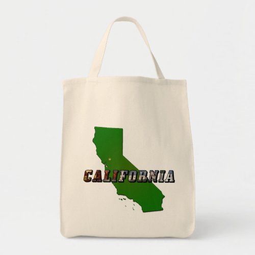 California Map and Picture Text Tote Bag